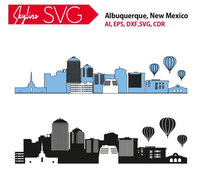794x675 Albuquerque New Mexico City Vector Skyline Albuquerque Etsy