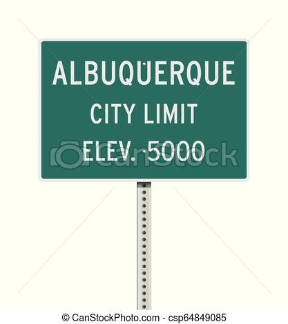 417x470 Albuquerque City Limit Road Sign Vector Illustration