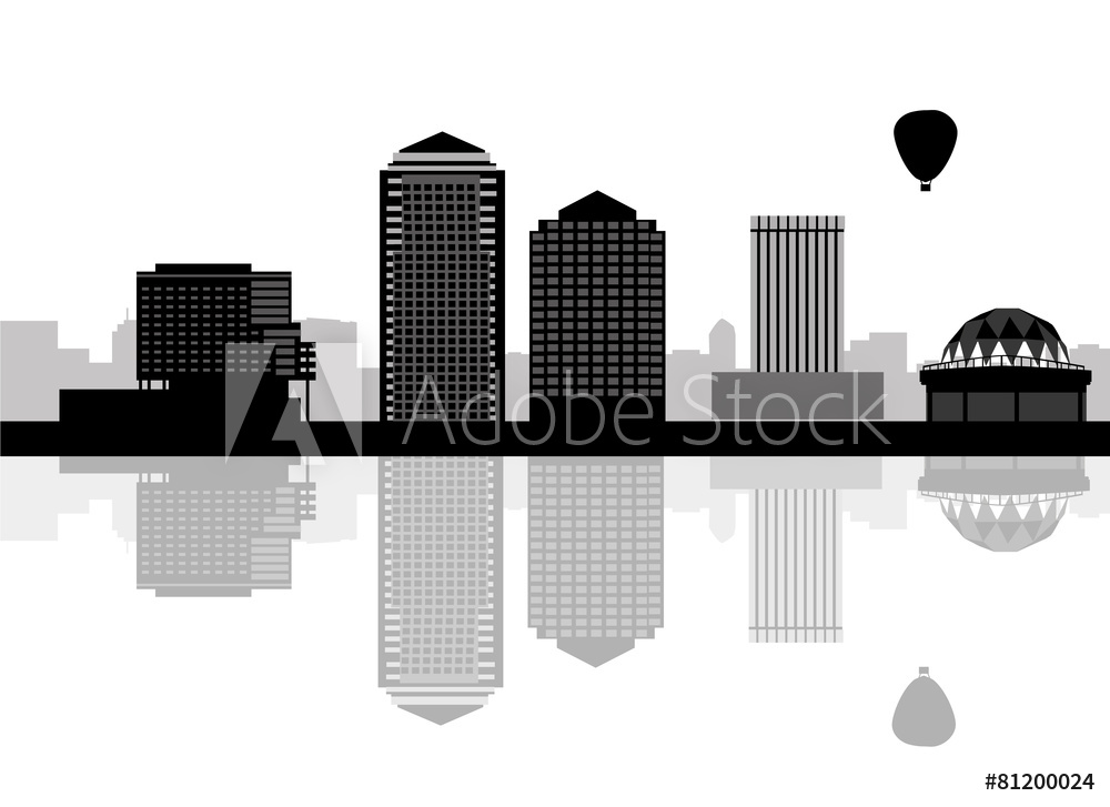 1000x727 Photo Art Print Albuquerque, New Mexico Skyline Detailed
