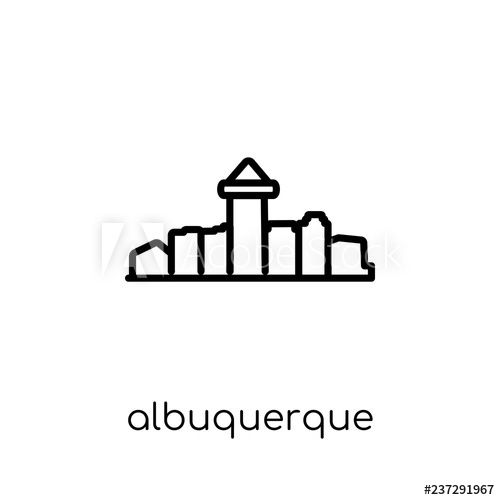 500x500 Albuquerque Icon Trendy Modern Flat Linear Vector Albuquerque