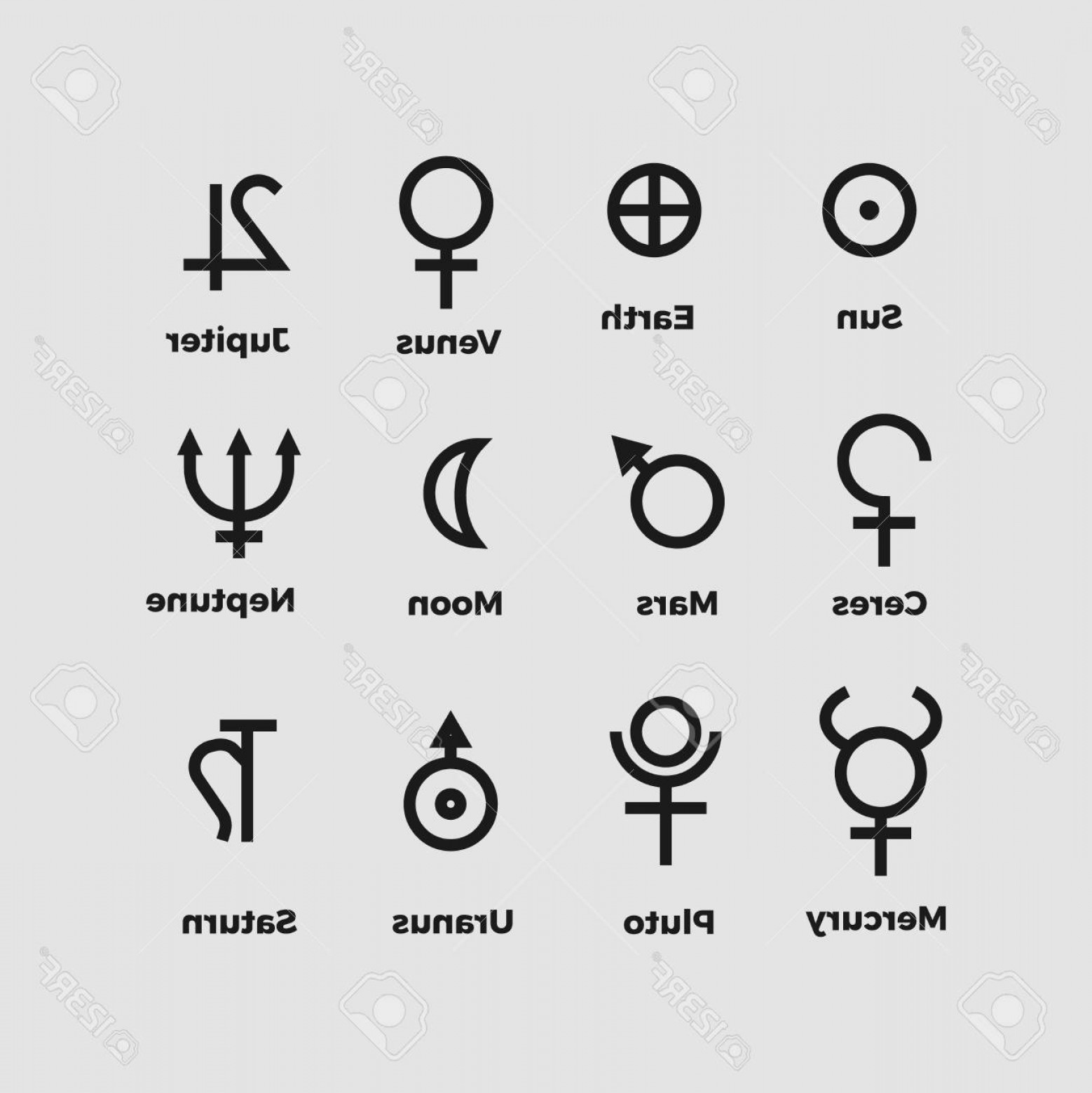 1558x1560 Photostock Vector Planet Symbols Vector Alchemy Ancient Vector