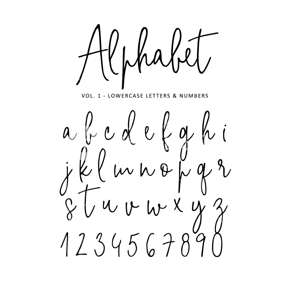 1000x1000 Hand Drawn Vector Alphabet Modern Monoline Signature Script Font