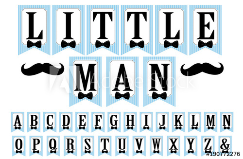 500x327 Set Of Decorative Flags Little Man Banner Vector Alphabet