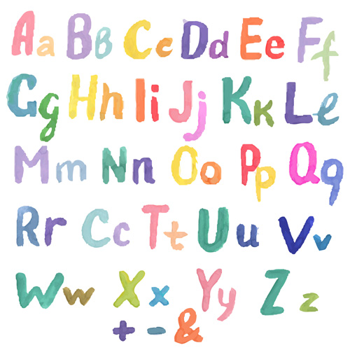 500x500 Watercolor Alphabet Letter With Numebrs Vector Free Download