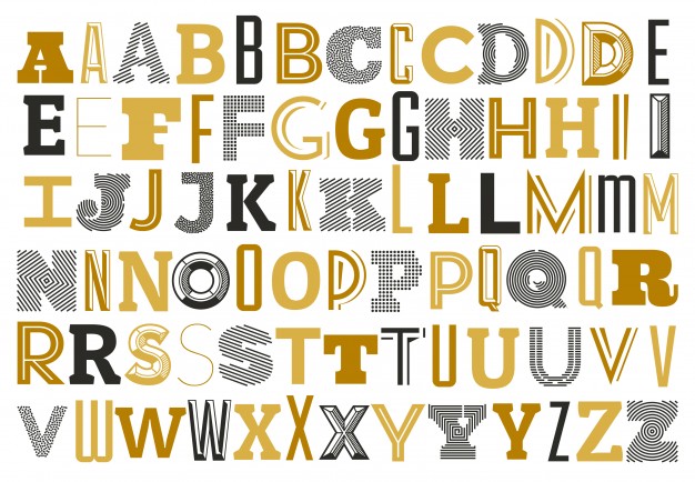 626x434 Alphabet With Different Letters Vector Free Download