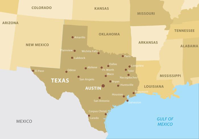 700x490 Texas Map