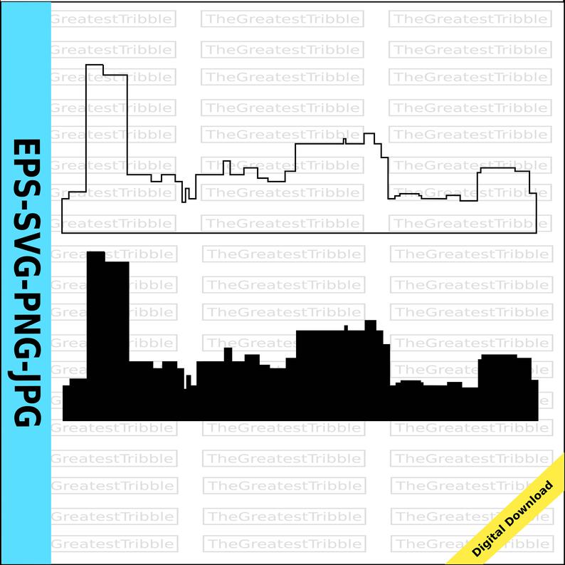 794x793 Amarillo City Skyline Silhouette Amarillo City Skyline Outline Etsy