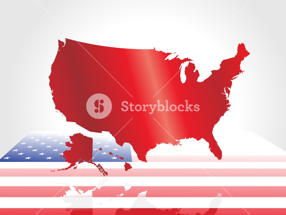 1000x750 Vector America Flag Map Royalty Free Stock Image