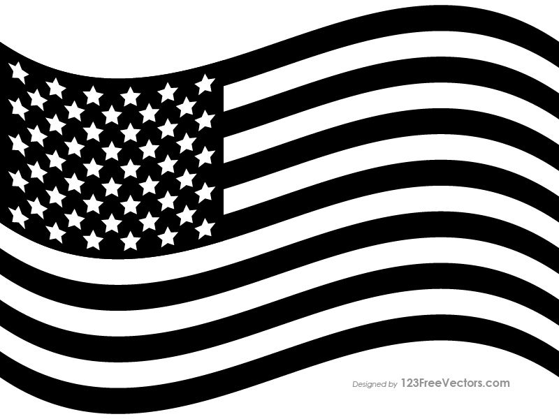 Vector American Flag Black And White at Collection of