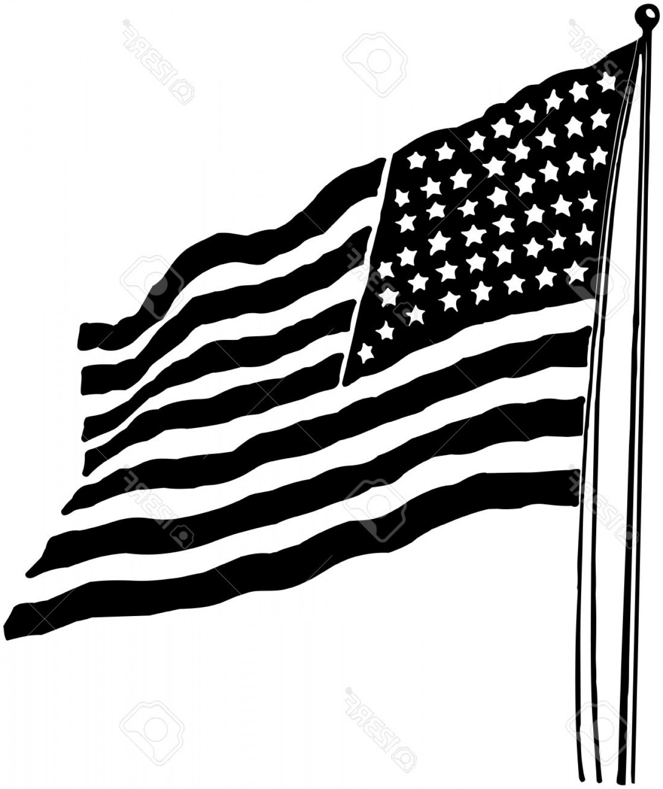 Download Vector American Flag Black And White at Vectorified.com ...