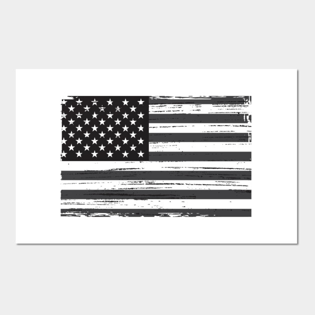630x630 Vintage Black And White American Flag Vector