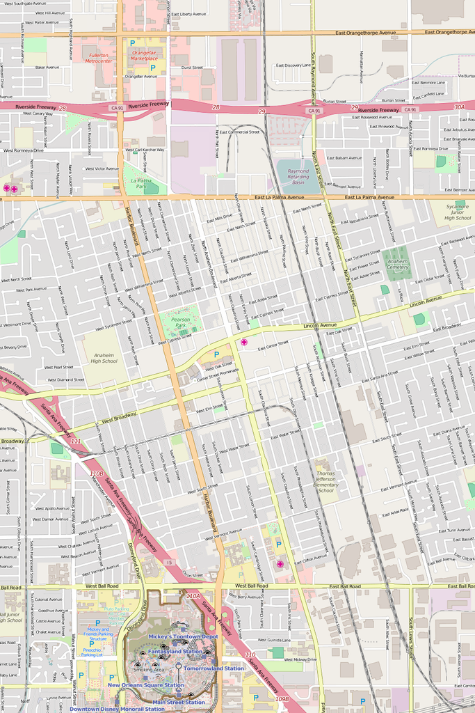 Detailed Editable Vector Map Of Anaheim Map Illustrators 683x1024 Detailed Editable Vector Map Of Anaheim Map Illustrators