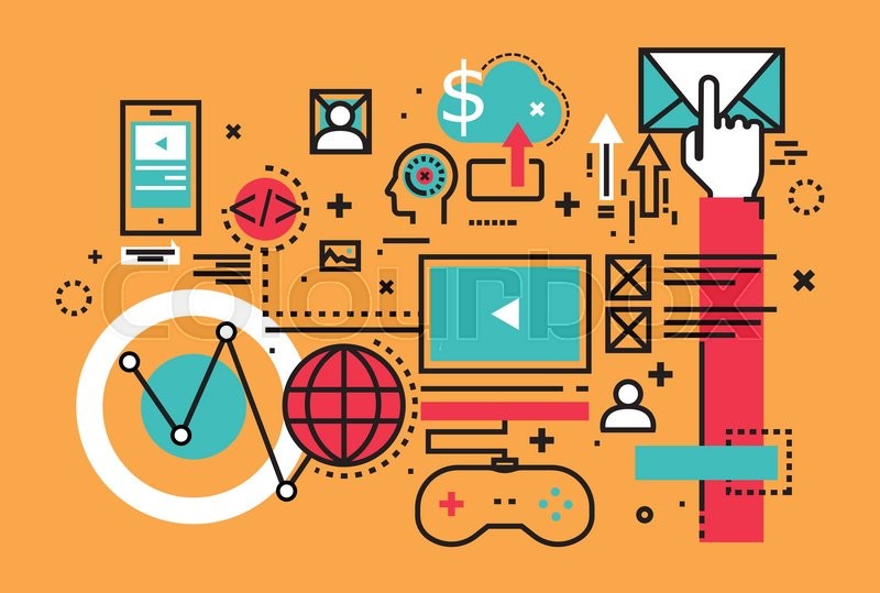 800x539 Analytics Mobile Cloud Computingline Stock Vector Colourbox