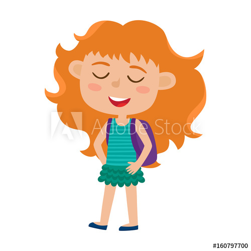 Color Vector Illustration Of Pretty Stylish Red Haired Girl Stan 500x500 Color Vector Illustration Of Pretty Stylish Red Haired Girl Stan