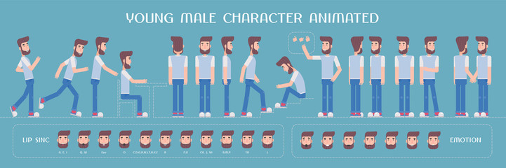 721x240 Set Of Vector Elements For Man, Guy Character Creation