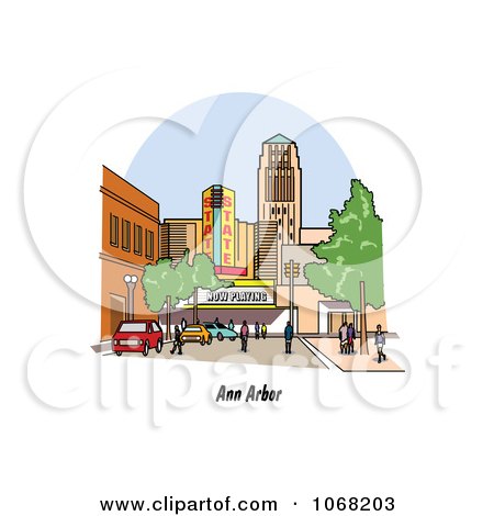 450x470 Clipart Ann Arbor Michigan Street Scene
