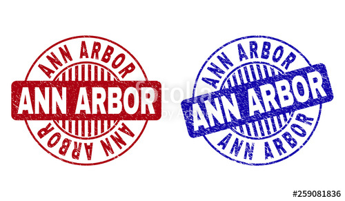 500x291 Grunge Ann Arbor Round Stamp Seals Isolated On A White Background