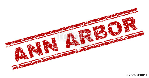 500x261 Ann Arbor Seal Print With Corroded Effect Red Vector Rubber Print