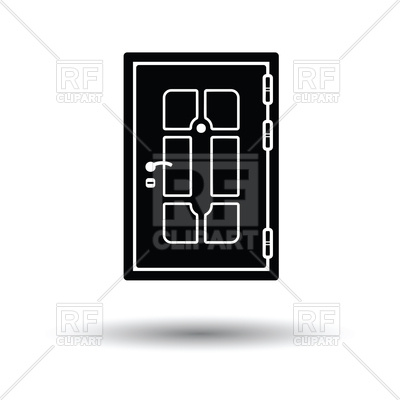 400x400 Apartments Door Icon With Shadow Design Vector Image Of Icons