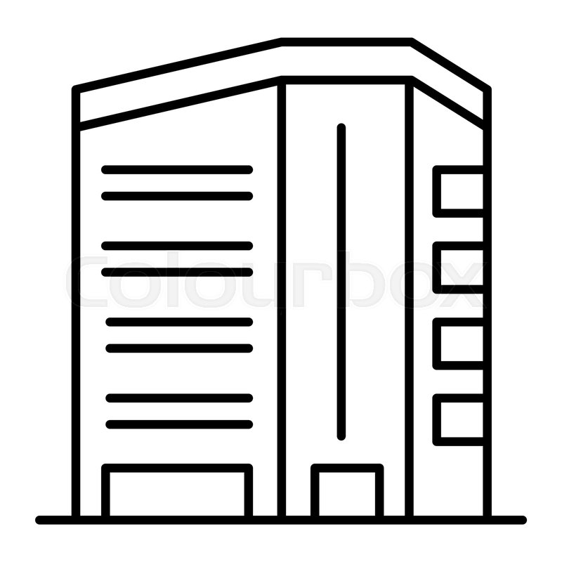 800x800 Downtown Apartments Thin Line Icon Stock Vector Colourbox