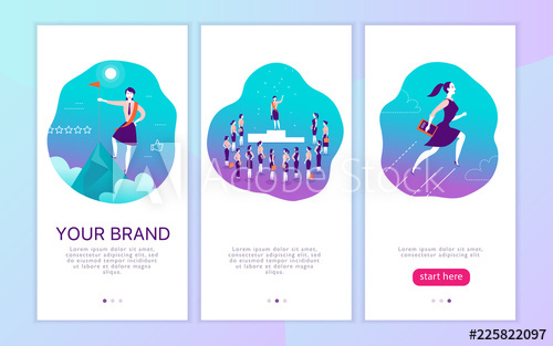 500x313 Vector Mobile App Interface Concept Design With Woman Personal