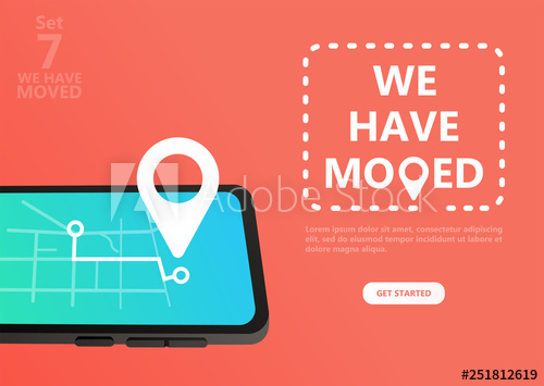 500x355 We Have Moved Vector Illustration Concept We Have Moved New