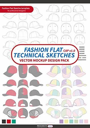 318x450 Cap Fashion Flat Technical Drawing Vector Mockup Design Vector