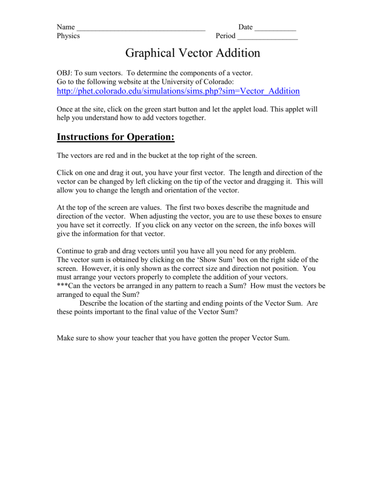 Vector Addition Activity 791x1024 Vector Addition Activity