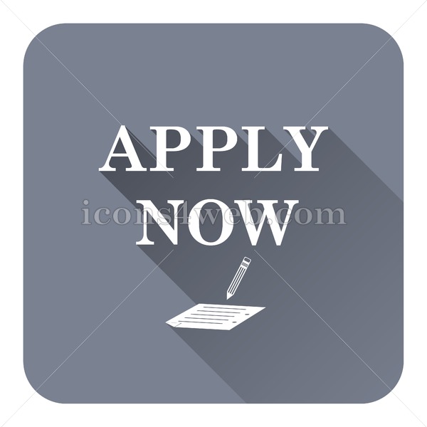 600x600 Apply Now Flat Icon With Long Shadow Vector