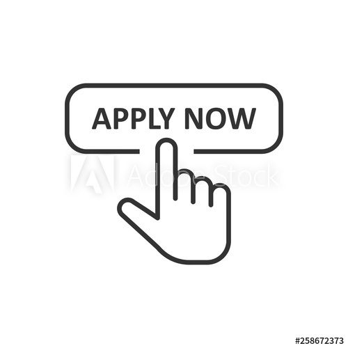500x500 Apply Now Icon In Flat Style Finger Cursor Vector Illustration