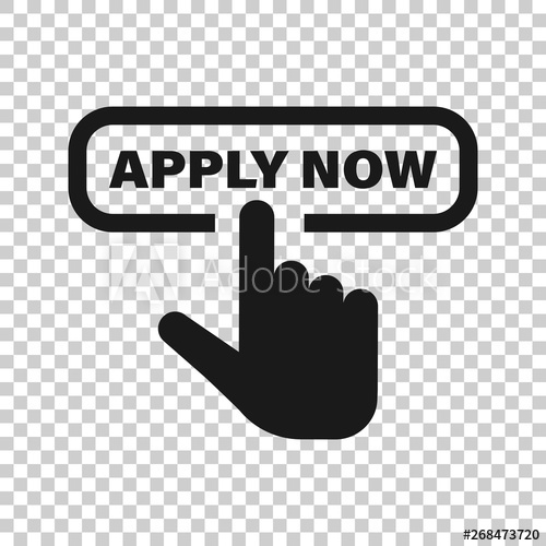 500x500 Apply Now Icon In Transparent Style Finger Cursor Vector