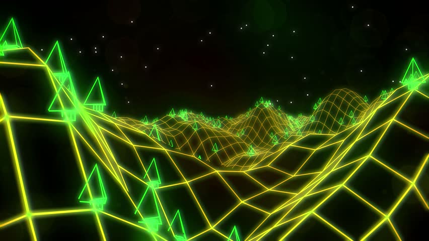 852x480 Retro Video Game Landscape Stock Footage Video