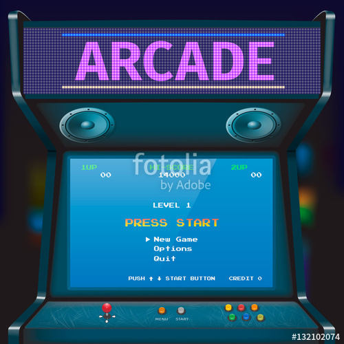 500x500 Retro Arcade Game Machine Vector Illustration Stock Image