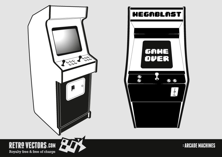 841x596 Arcade Machines Free Retro Vectors