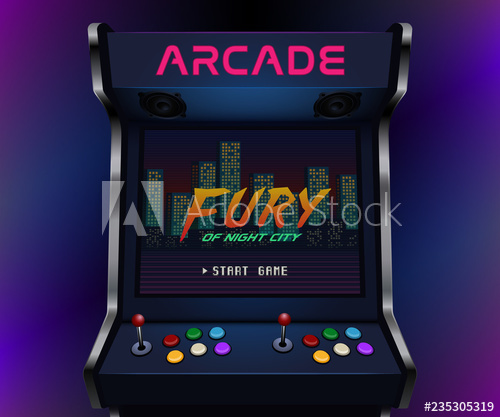 Retro Arcade Machine Vector Illustration 500x417 Retro Arcade Machine Vector Illustration