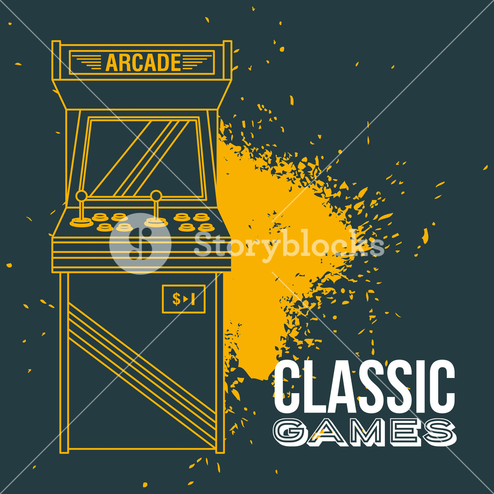 Classic Arcade Game Machine Rendering Vector Illustration Royalty 1000x1000 Classic Arcade Game Machine Rendering Vector Illustration Royalty