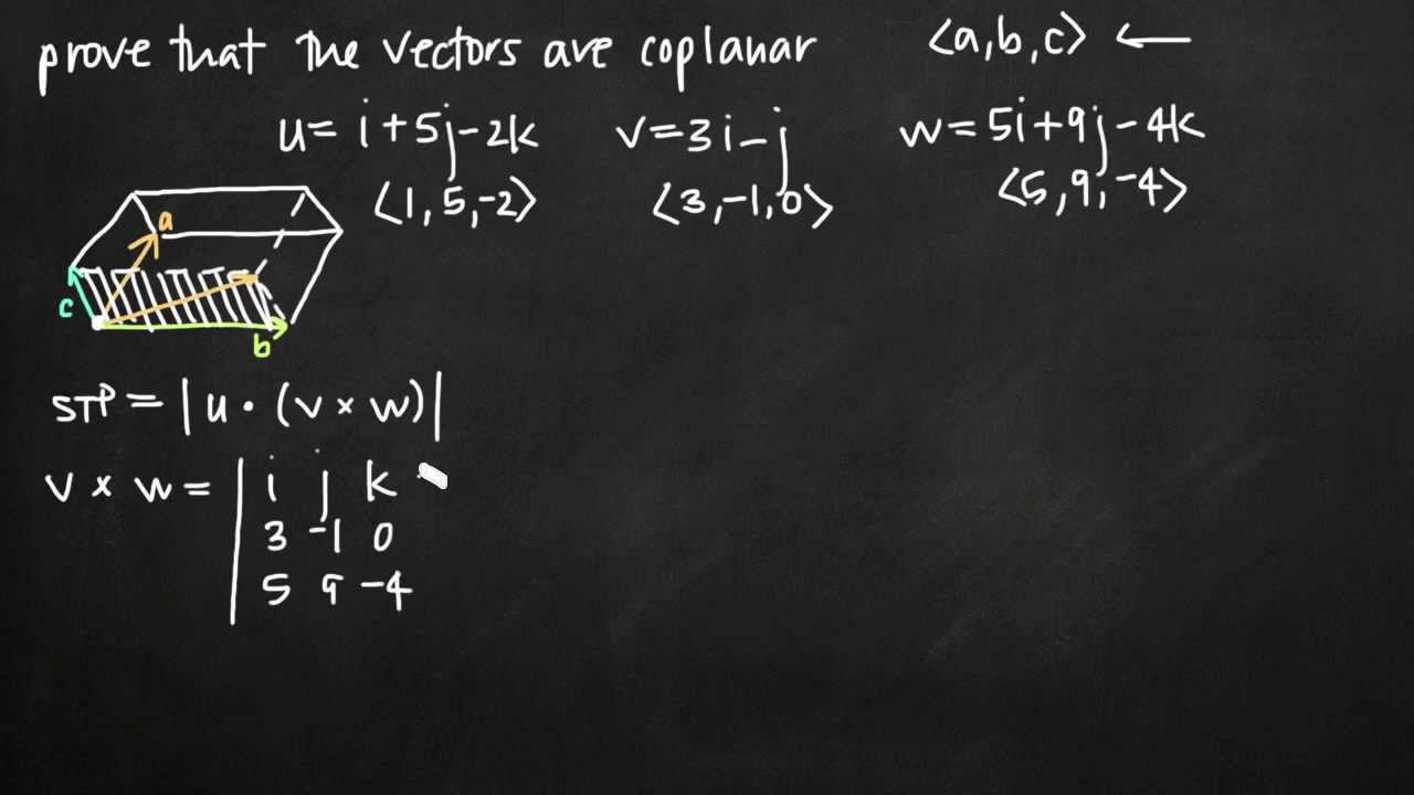 1280x720 Scalar Triple Product To Verify The Vectors Are Coplanar