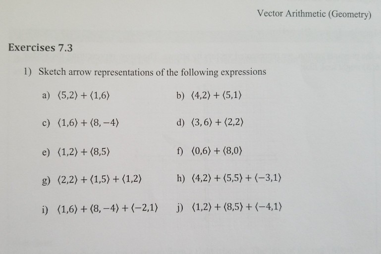 Solved Vector Arithmetic 769x513 Solved Vector Arithmetic