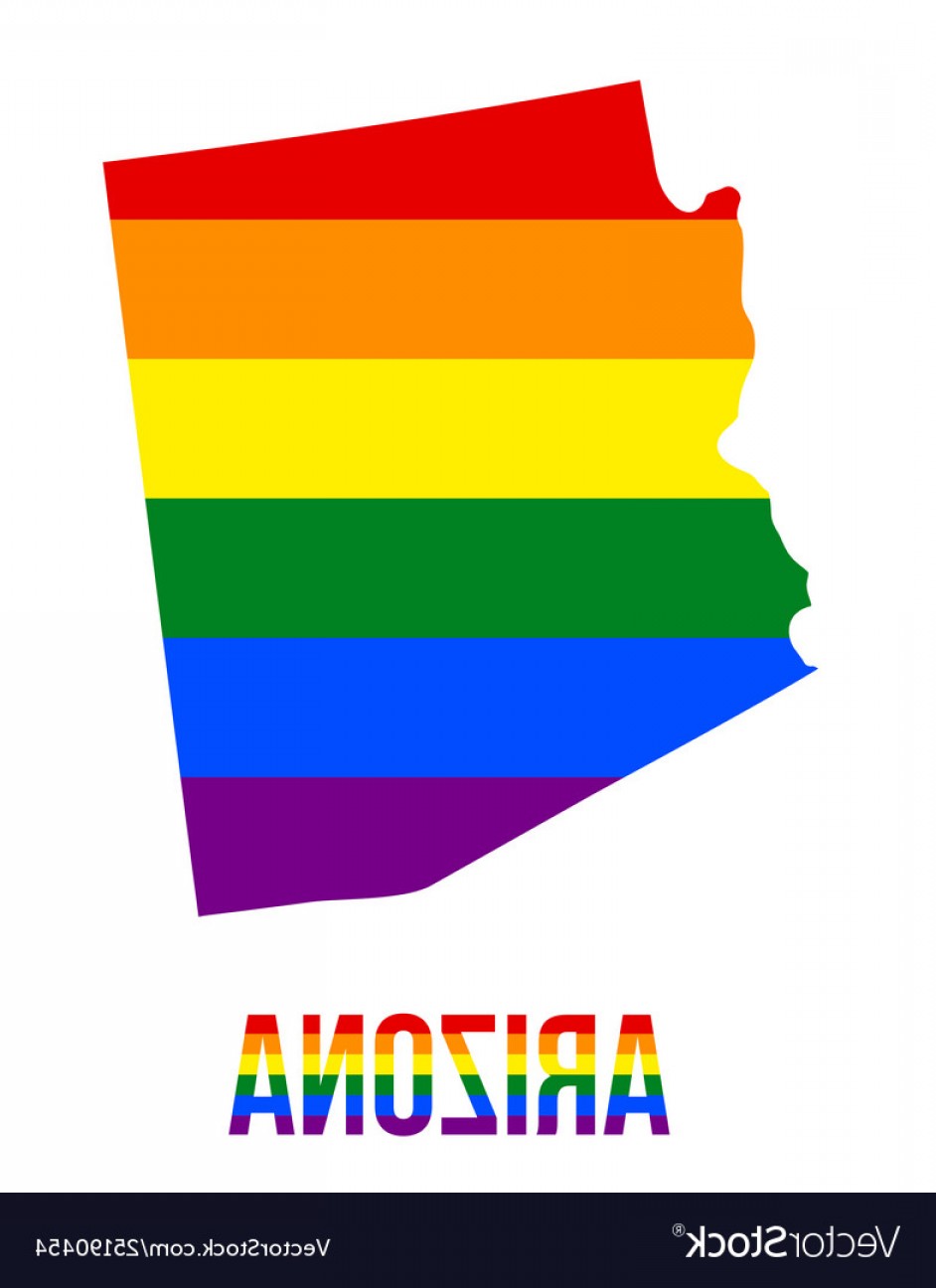 942x1296 Arizona State Map In Lgbt Rainbow Flag Comprised Vector Geekchicpro