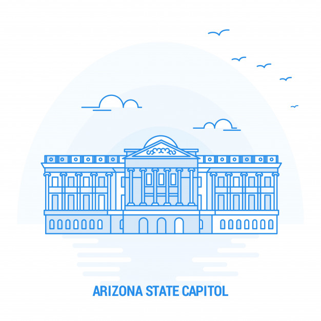 626x626 Arizona State Capitol Blue Landmark Vector Premium Download
