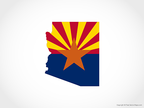 460x345 Vector Map Of Arizona