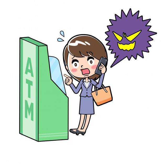 626x625 Out Line Business Woman Atm Scam Vector Premium Download