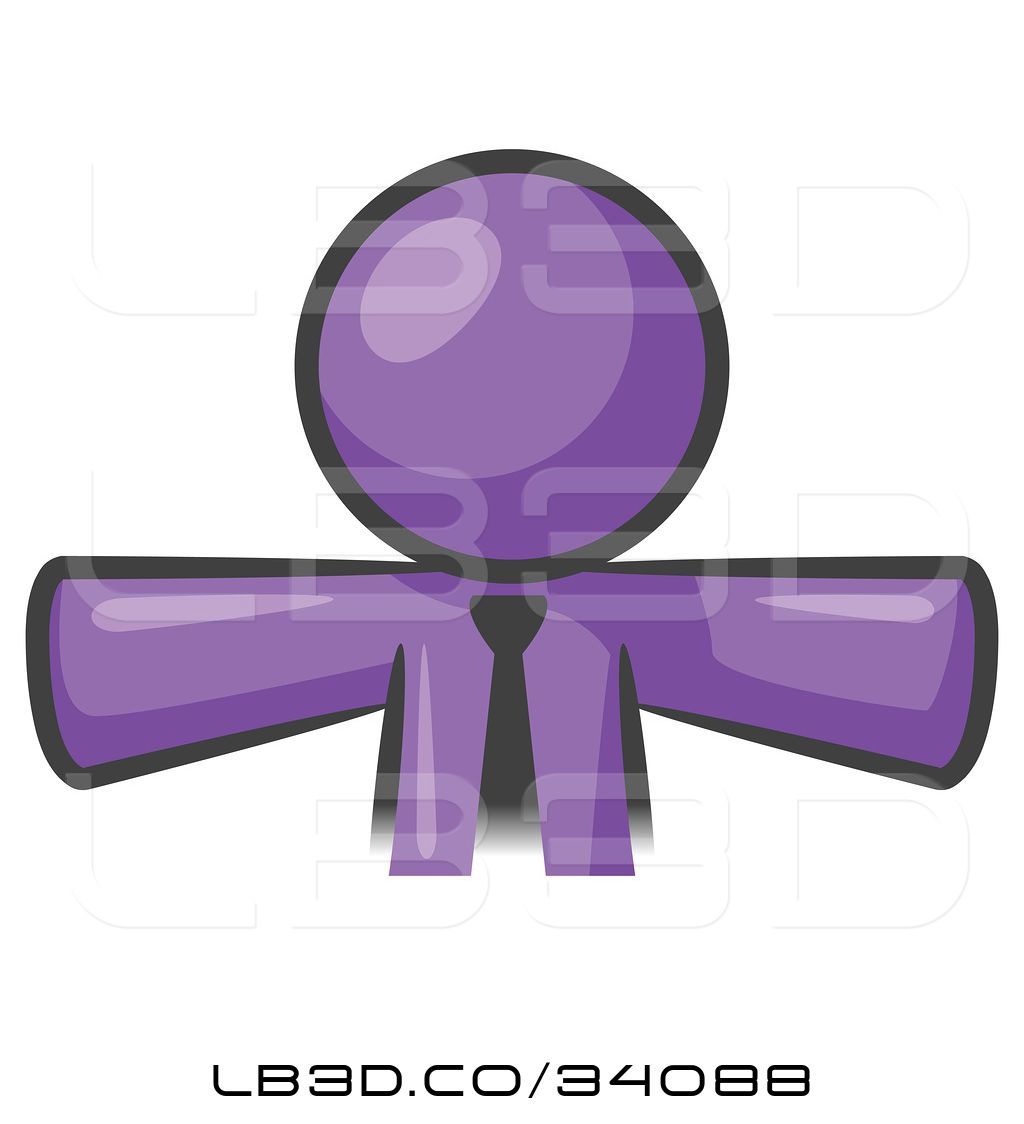 1024x1124 Vector Illustration Of Purple Business Man Wearing A Tie, Facing