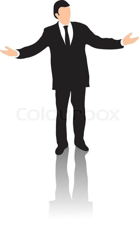 489x800 Business Man In Suit Standing With His Stock Vector Colourbox