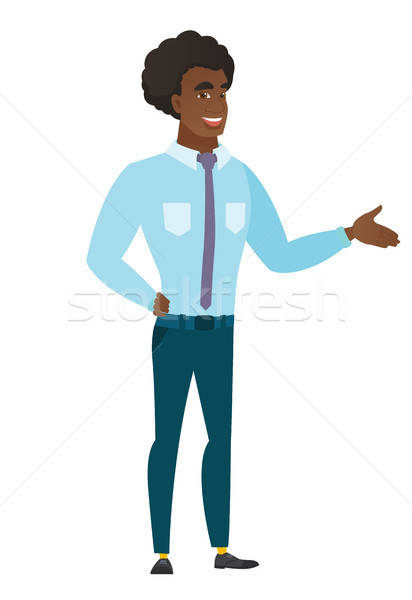 412x600 Business Man With Arm Out In A Welcoming Gesture Vector