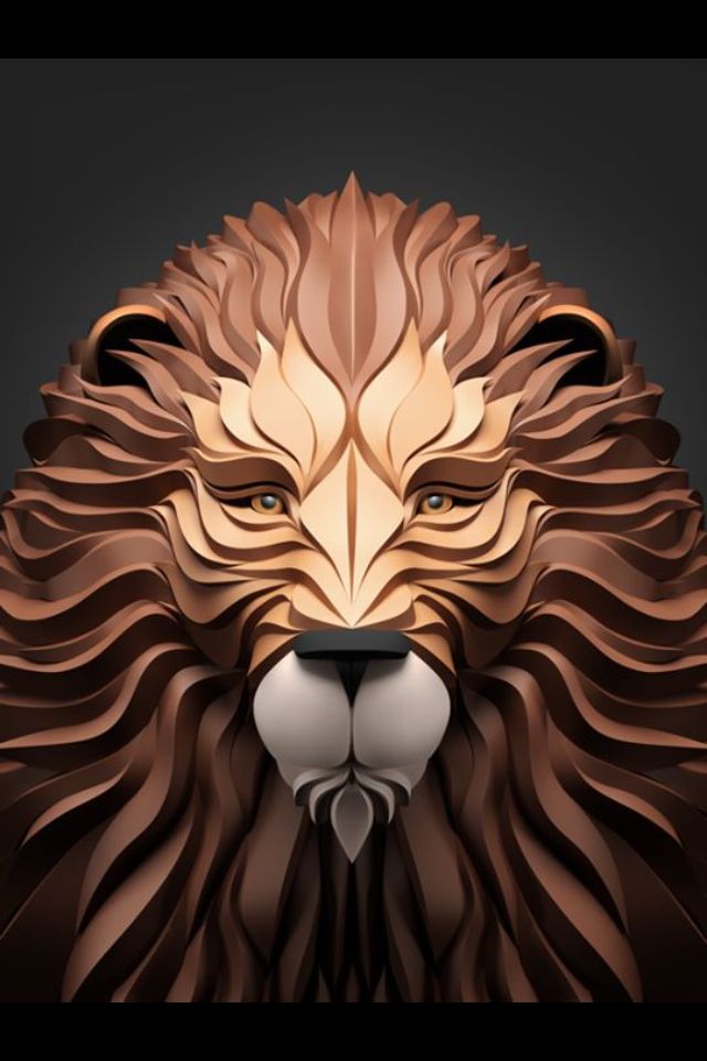 640x960 Lion Vector Lion Vector Portrait, Art, Digital Illustration
