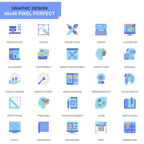 490x490 Simple Set Web And Graphic Design Flat Icons For Website