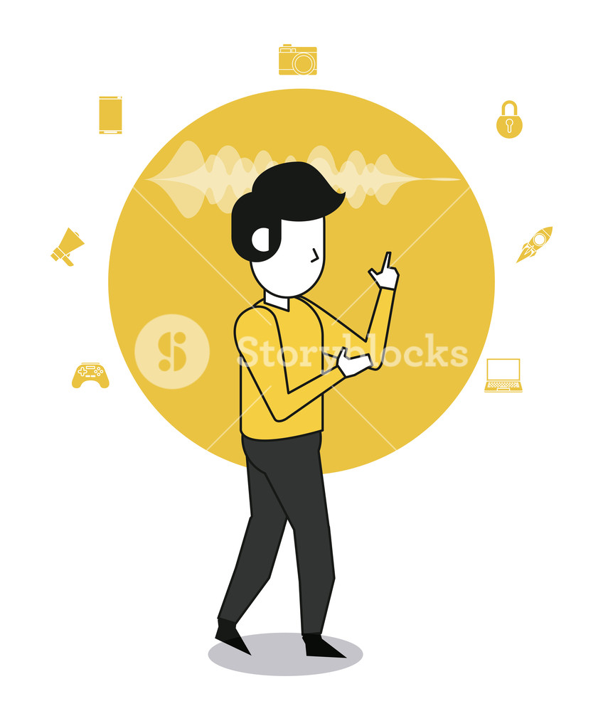 848x1000 Avatar Cartoons Listen Music Connected Apps Vector Illustration