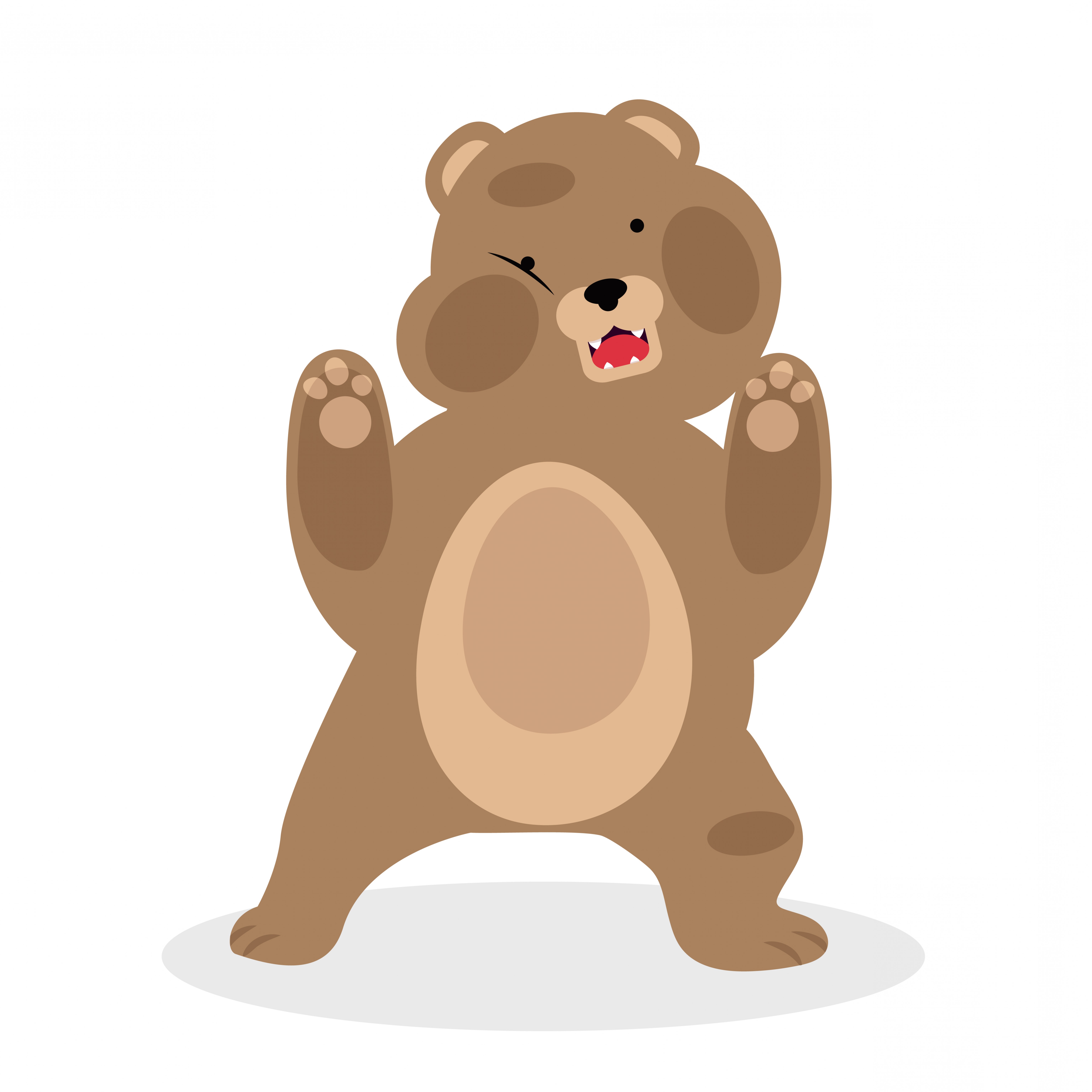 6136x6136 Brown Bear Funny Cartoon Vector Illustration Handandbeak