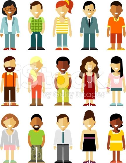 431x556 Different People Smiling Characters Isolated On White Background